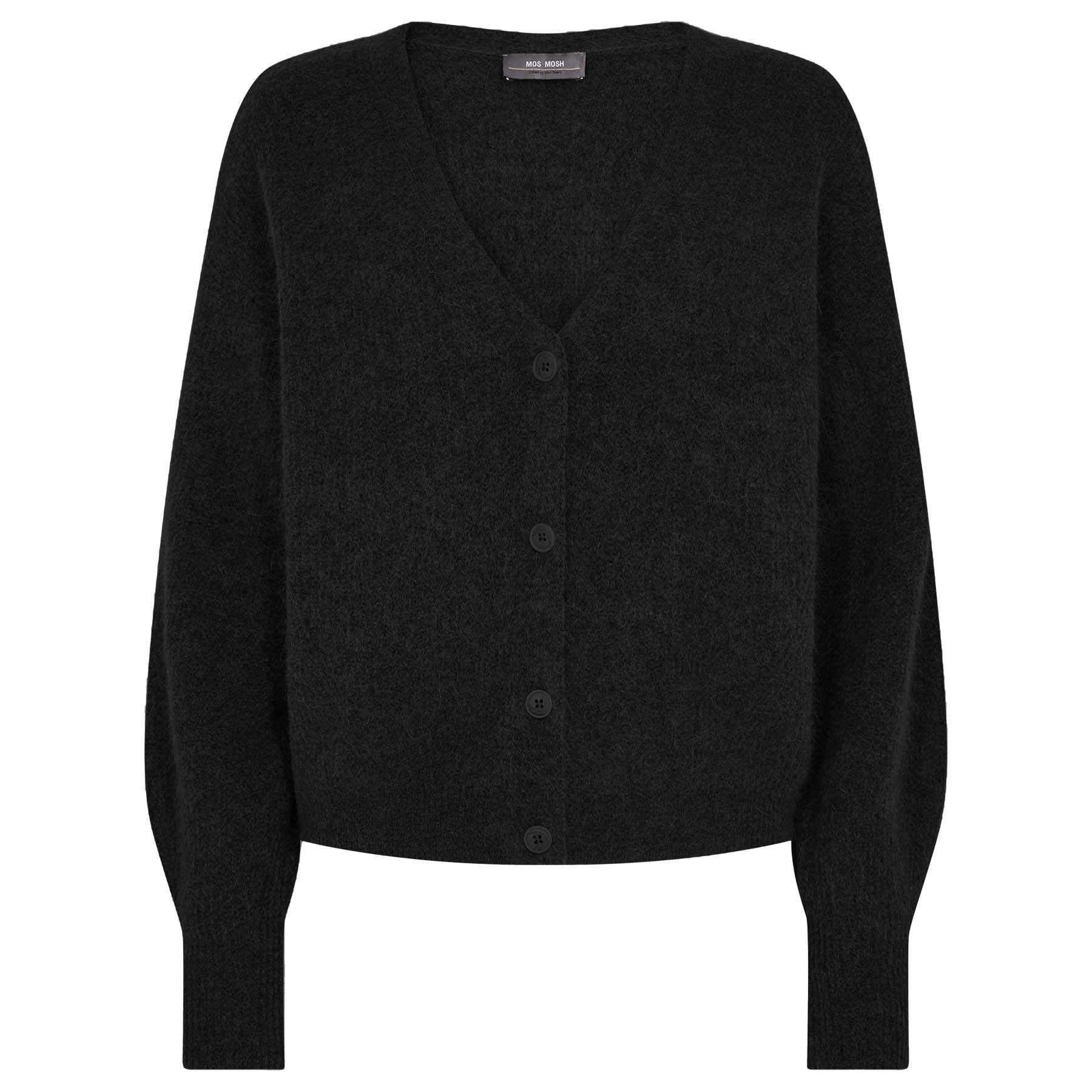 MOS MOSH Strickjacke THORA mit Alpakawolle Damen in Schwarz - Vorderansicht