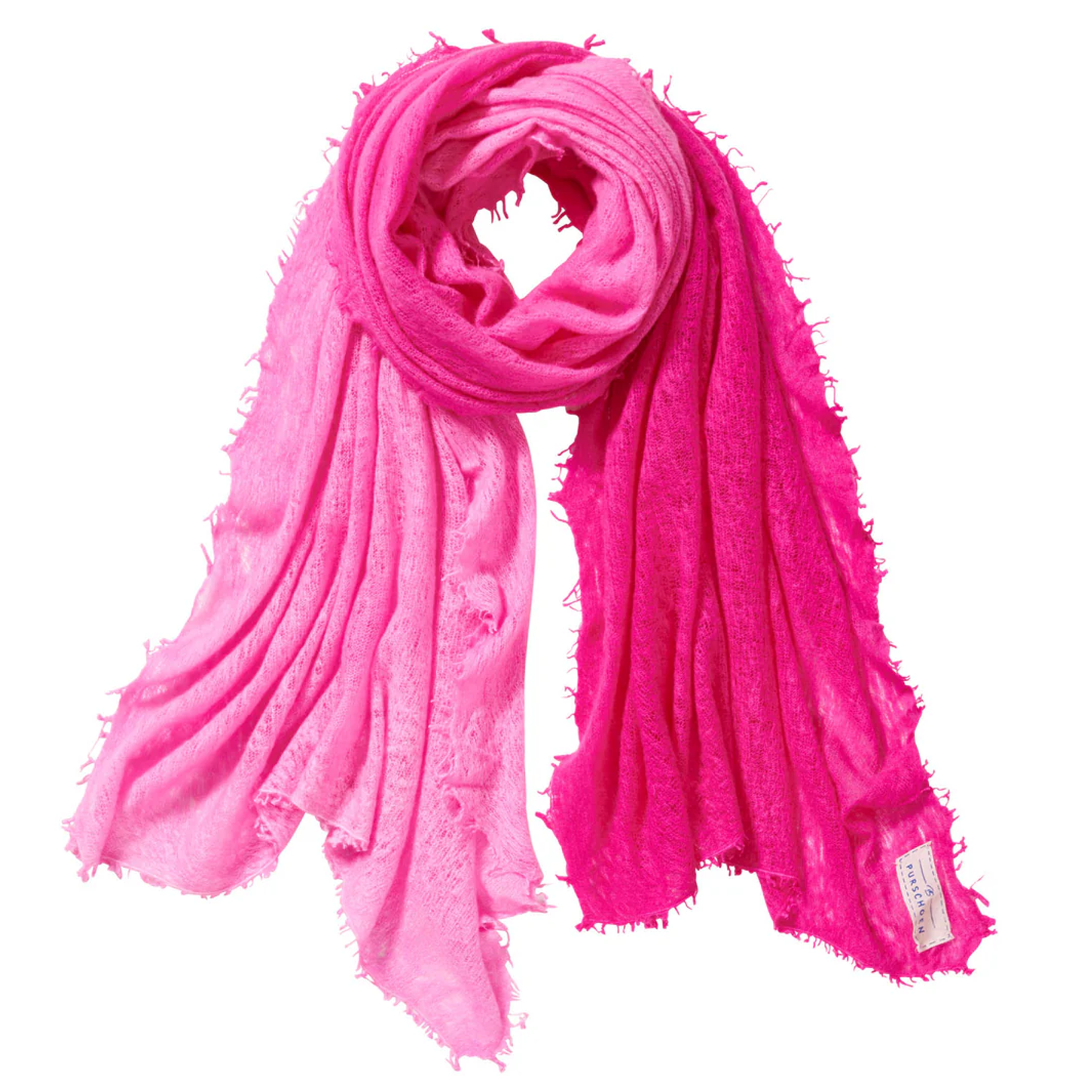 PURSCHOEN Tuch OMBRE aus Kaschmir - Pink Puder Pink