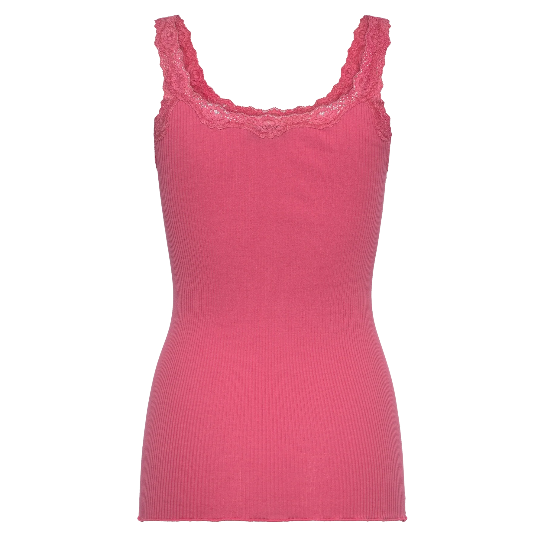 ROSEMUNDE Seidentop BABETTE mit Spitzenbesatz - Pink