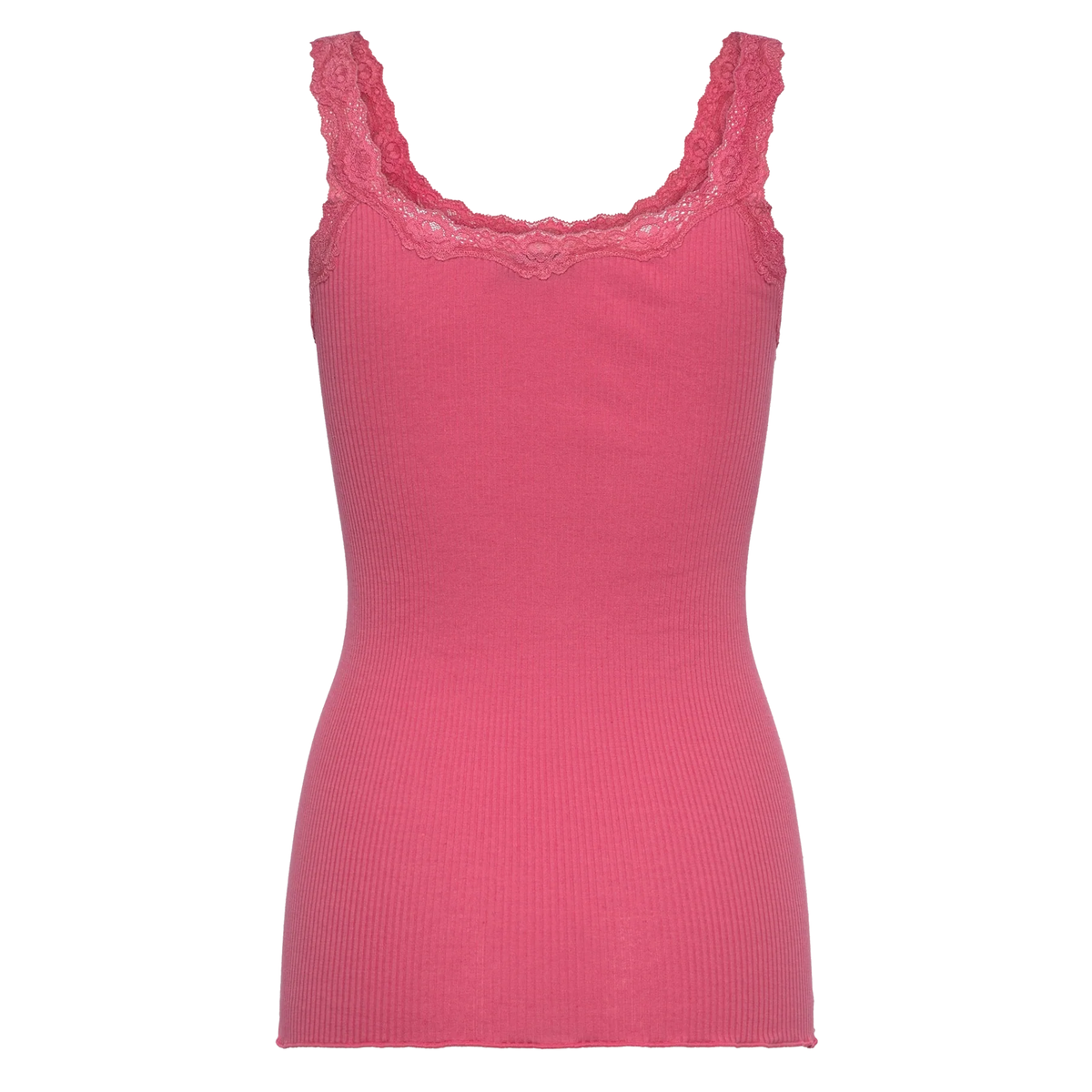 ROSEMUNDE Seidentop BABETTE mit Spitzenbesatz - Pink
