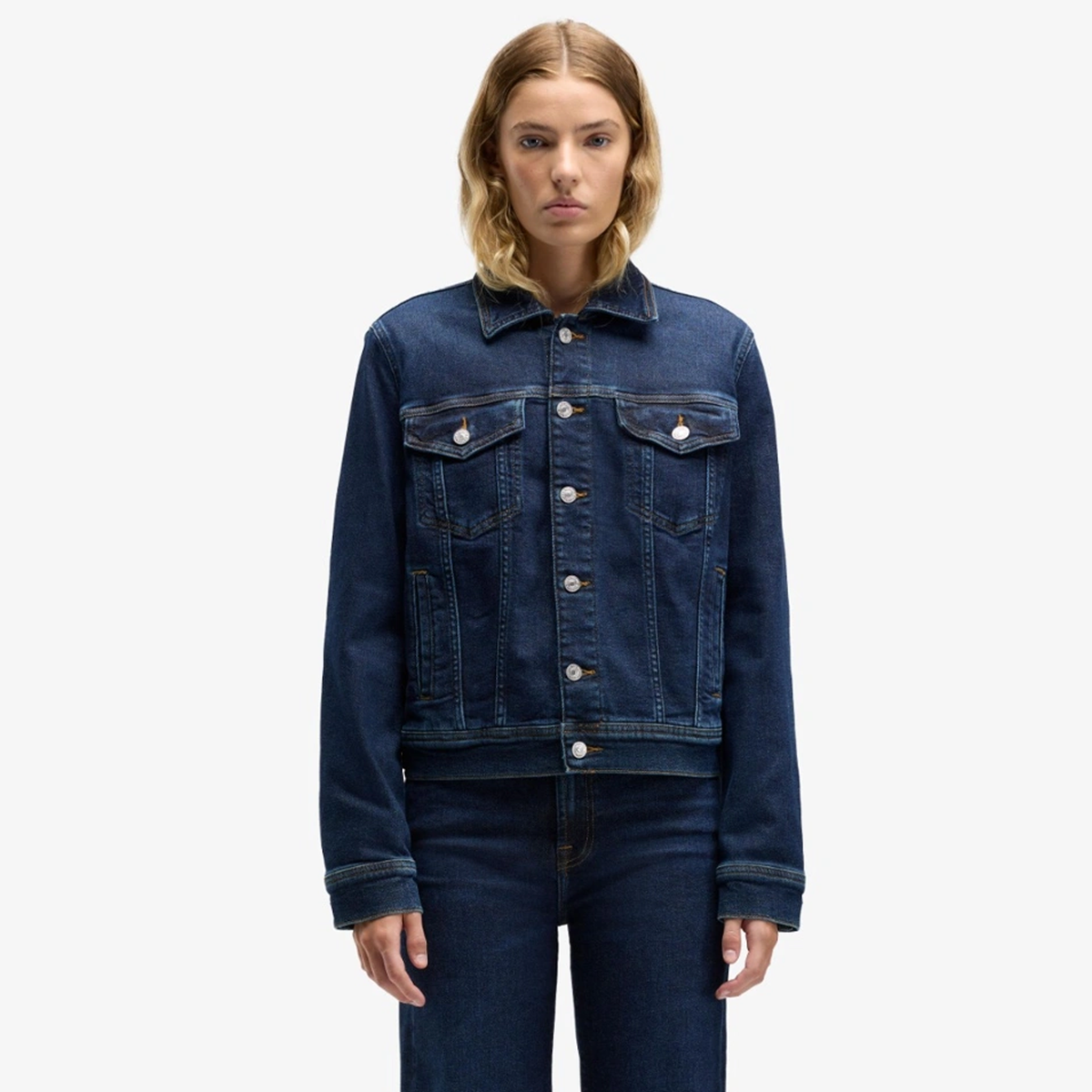 SEVEN FOR ALL MANKIND Jeansjacke ADI TRUCKER LUXE VINTAGE Damen in Blau - Rückansicht