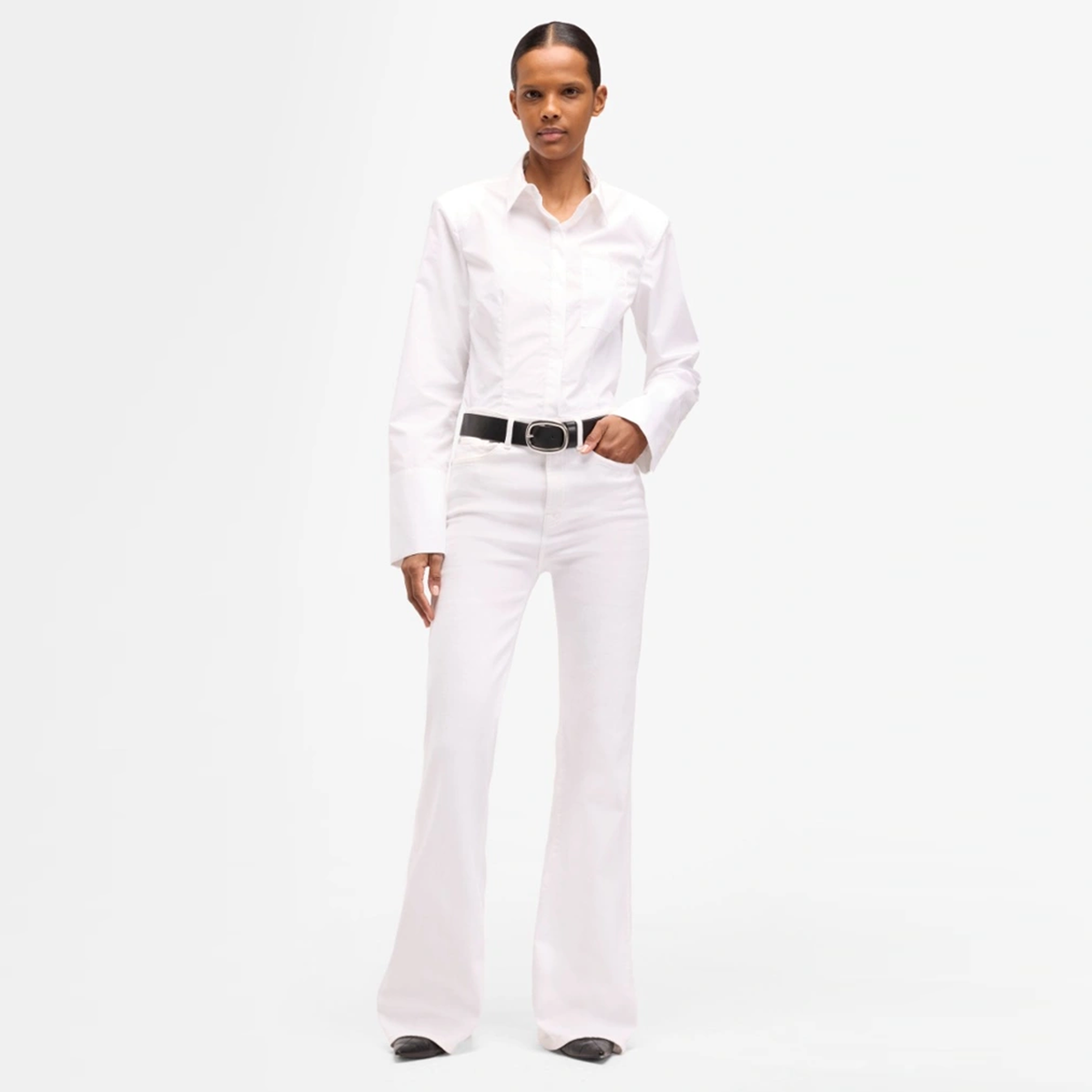 SEVEN FOR ALL MANKIND Jeans MODERN DOJO SOLEIL Mid Waist Damen in Weiß - Rückansicht