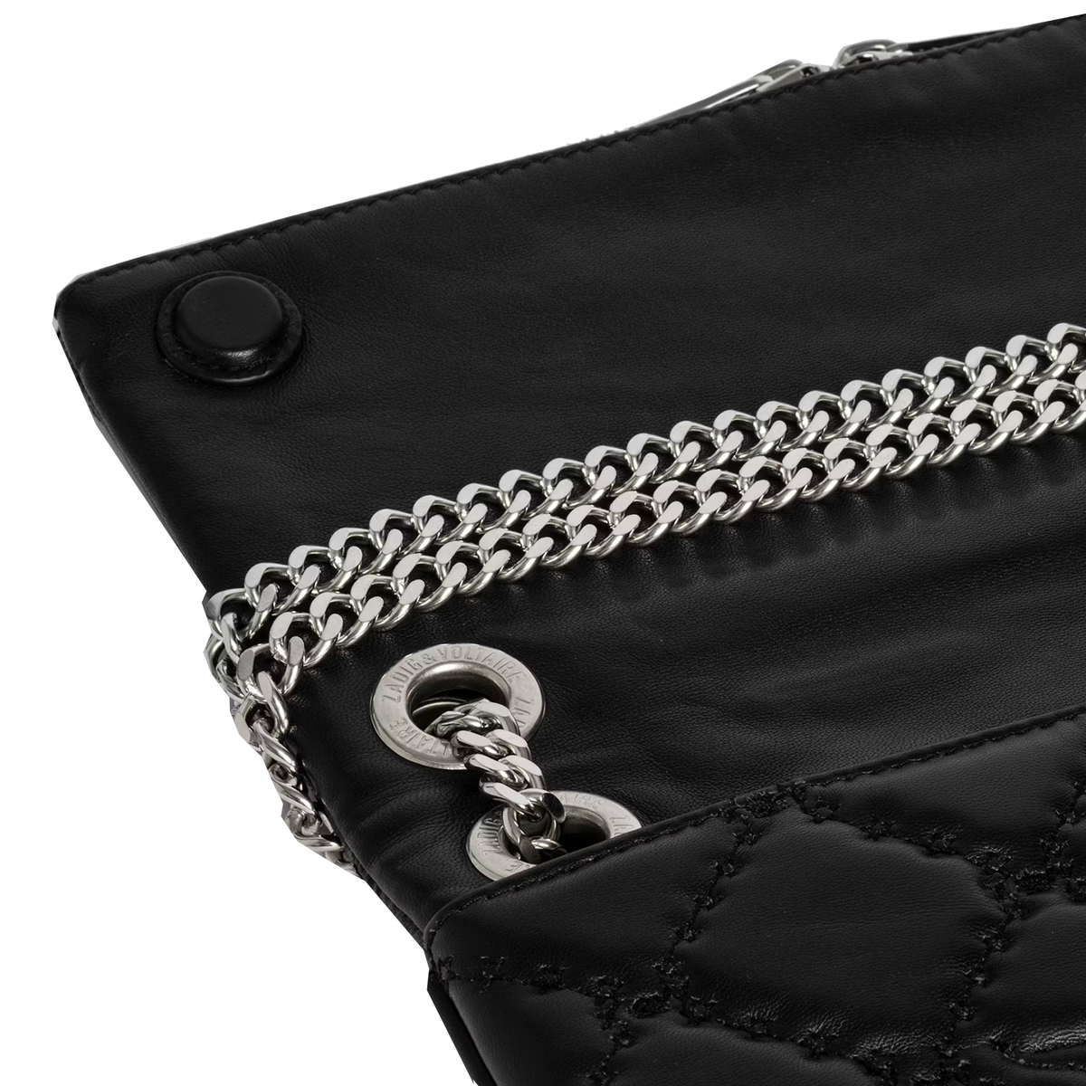 ZADIG&VOLTAIRE Tasche DENIM MONOGRAM ROAD aus Leder Damen in Schwarz - Seitenansicht