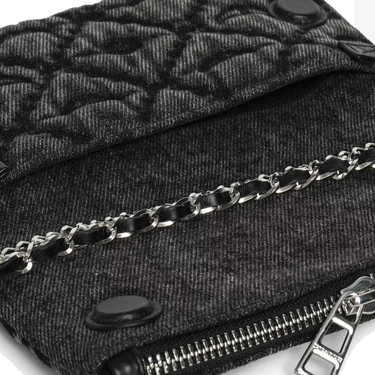 ZADIG&VOLTAIRE Tasche DENIM MONOGRAM ROAD Damen in Grau - Seitenansicht