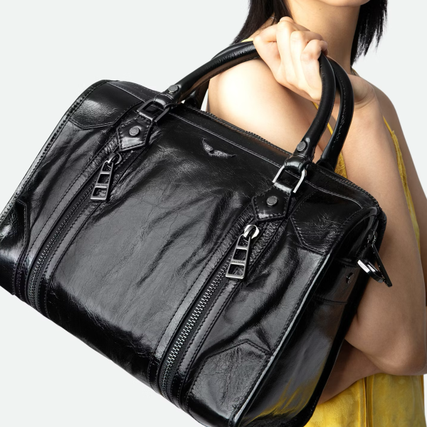 ZADIG VOLTAIRE Tasche SUNNY MEDIUM 2 VINTAGE PATENT in Schwarz jetzt online bei HENNE HENNE